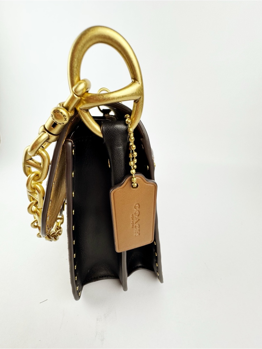 Coach Beat Bag Crossbody Bag Mixed Leather with Chain Shoulder Purse - Picture 10 of 11